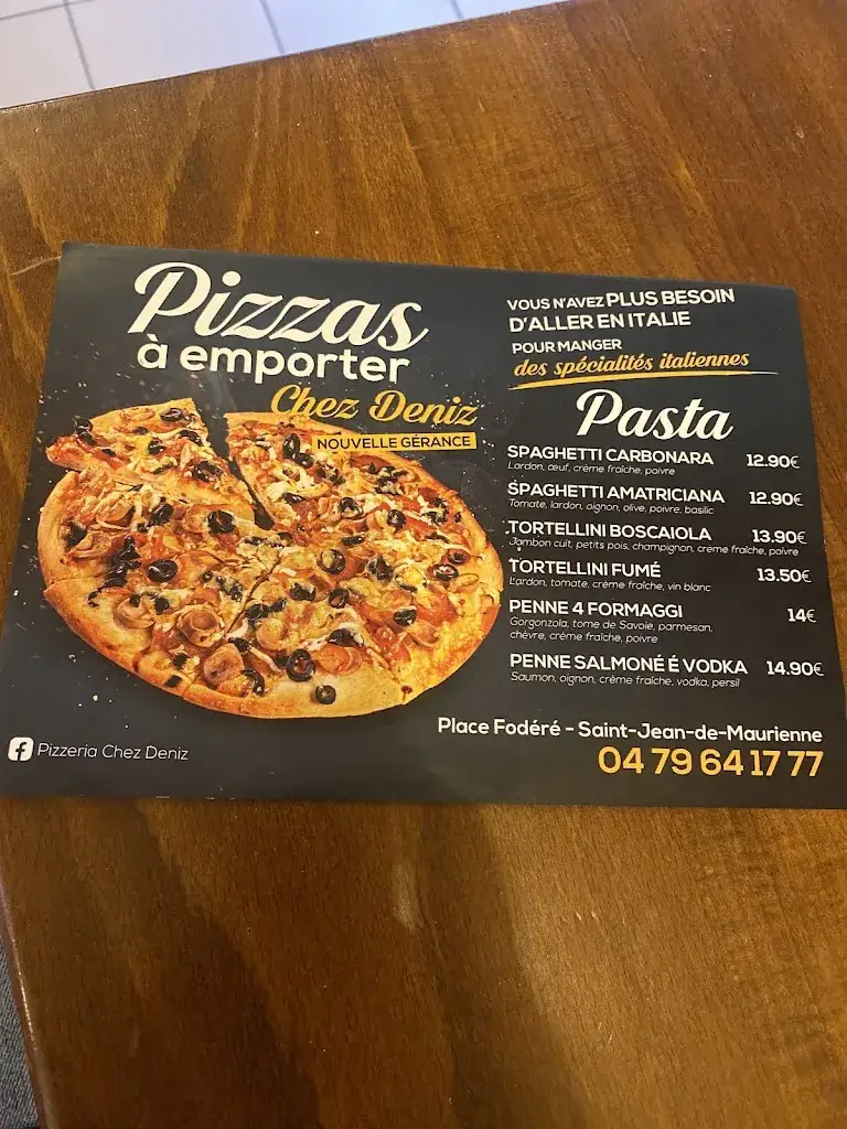 Menu_Restaurant-pizzeria Chez Deniz_Saint-Jean-de-Maurienne_image_1