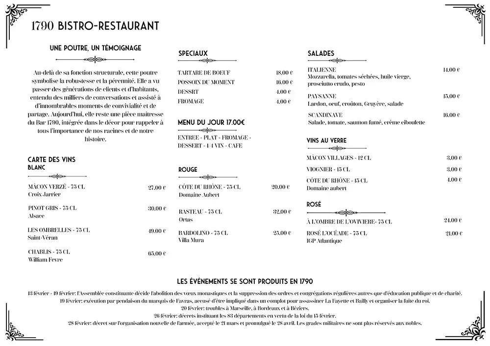 Menu_1790 bistro restaurant_Polliat_image_1