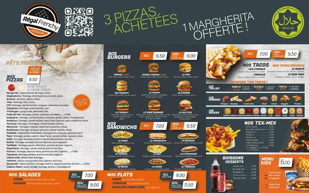 Menu_Regal Frenchy Saint Etienne, Saint-Priest en Jarez - Pizzas & Tacos_Saint-Priest-en-Jarez_image_1