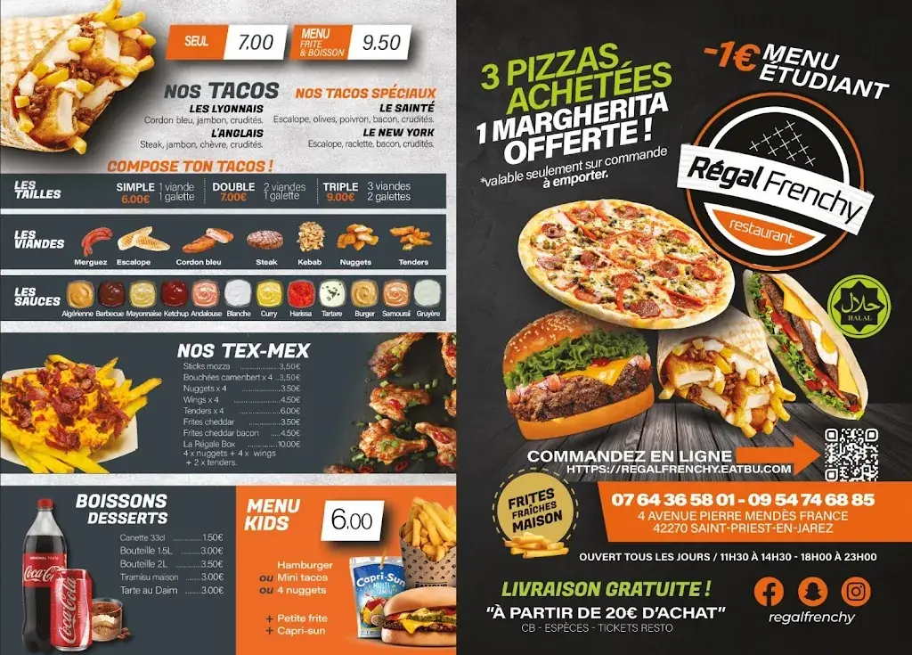 Menu_Regal Frenchy Saint Etienne, Saint-Priest en Jarez - Pizzas & Tacos_Saint-Priest-en-Jarez_image_3