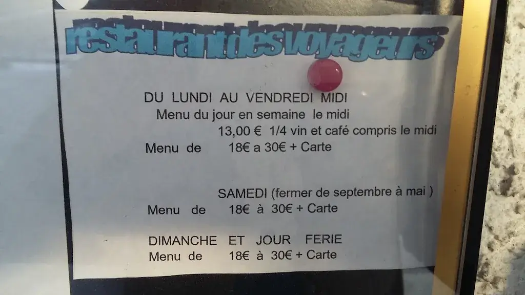 Menu_Restaurant des Voyageurs_Saint-Paul-des-Landes_immagine_2