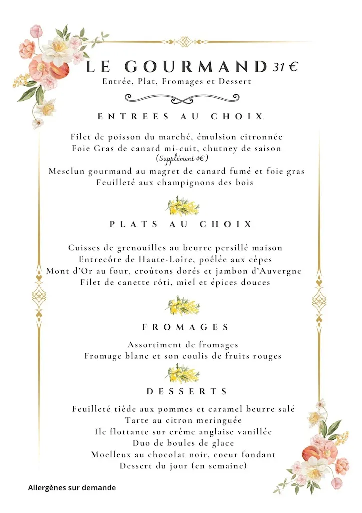 Menu_Restaurant des Voyageurs & Hôtel_Saint-Paulien_immagine_1