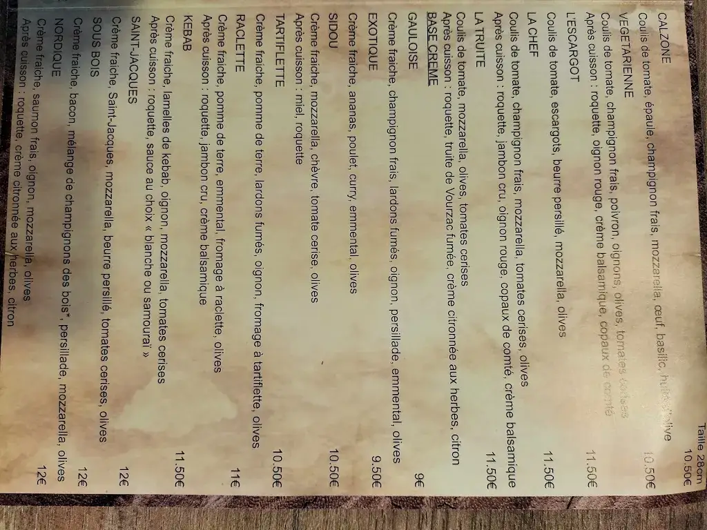 Menu_Pizzeria le cocon_Saint-Paulien_immagine_1