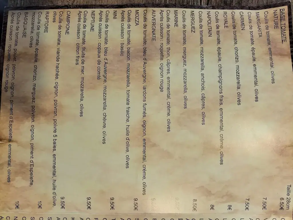 Menu_Pizzeria le cocon_Saint-Paulien_immagine_3