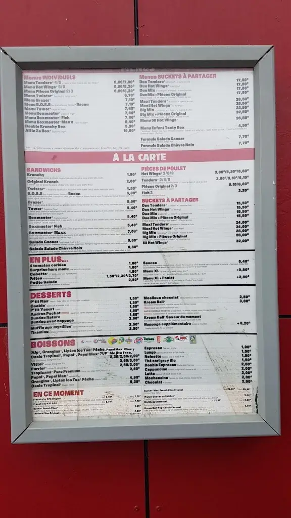Menu_KFC Grenoble St-Martin-D'Hères_Saint-Martin-d'Hères_immagine_1