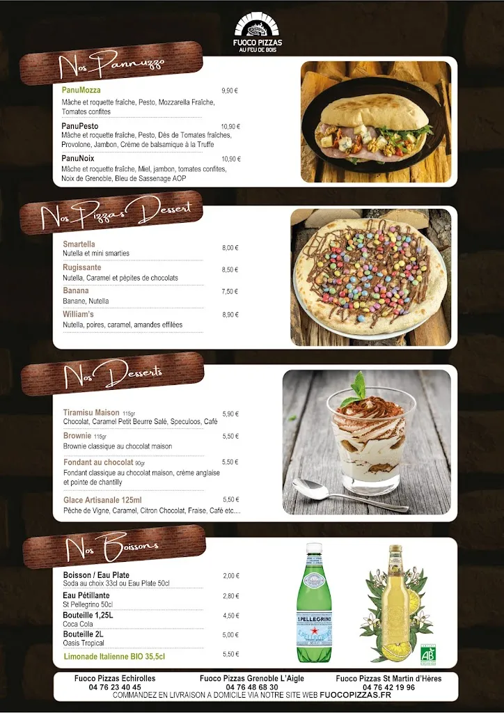 Menu_FUOCO PIZZAS Saint Martin d'Hères_Saint-Martin-d'Hères_image_2