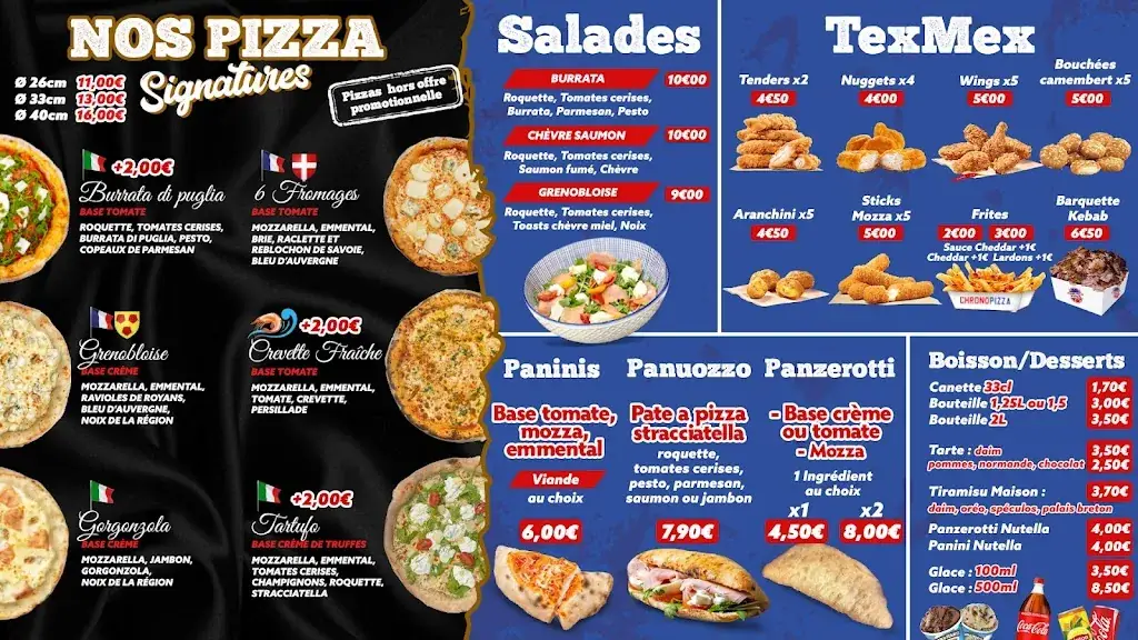Menu_Chrono Pizza Saint-Martin-d'Hères_Saint-Martin-d'Hères_image_1