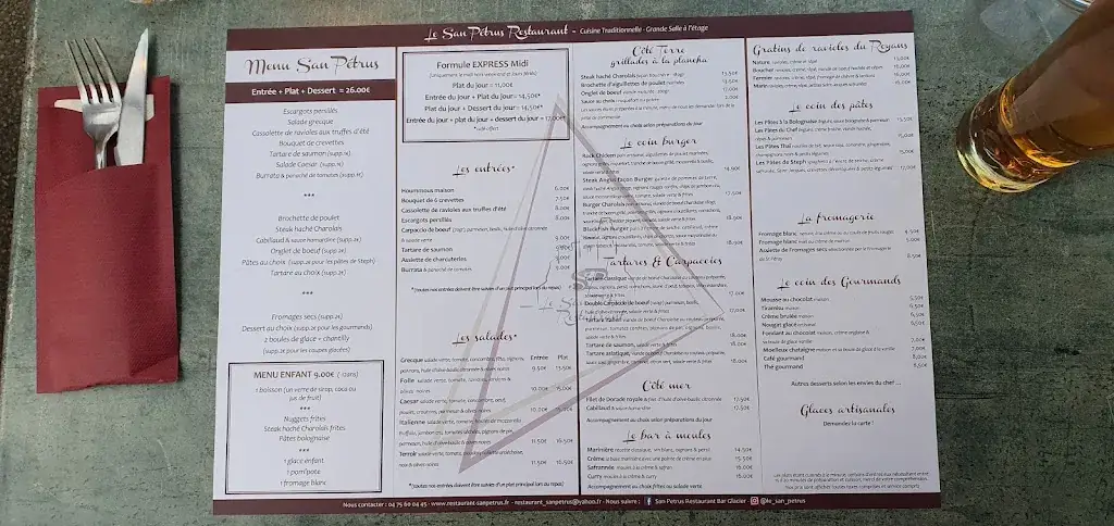 Menu_San Pétrus Restaurant Bar Glacier_Saint-Péray_image_2