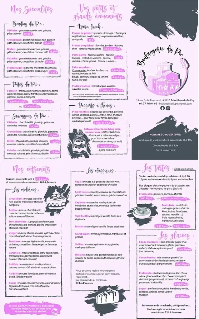 Menu_Boulangerie du Pic 42610_Saint-Romain-le-Puy_image_1