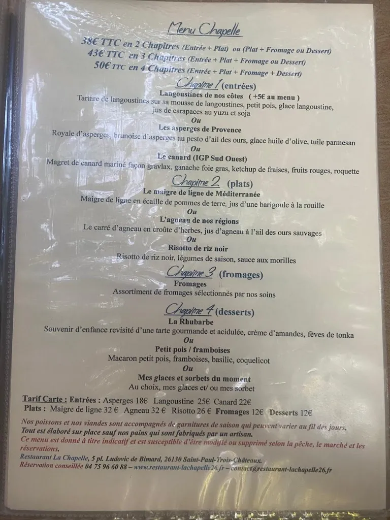 Menu_Restaurant La Chapelle_Saint-Paul-Trois-Châteaux_image_2