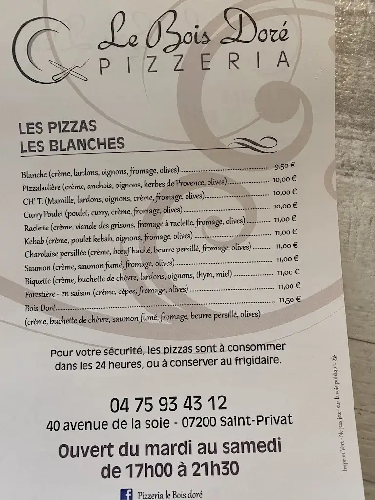 Menu_Pizzeria le bois dore _Saint-Privat_image_2