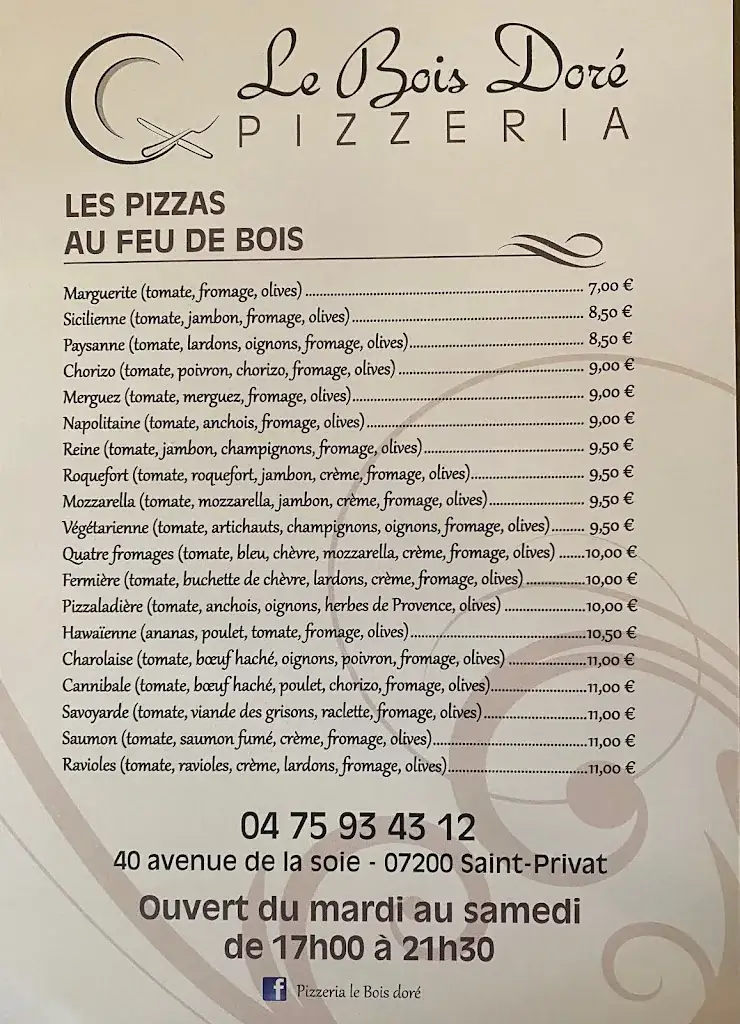 Menu_Pizzeria le bois dore _Saint-Privat_image_3