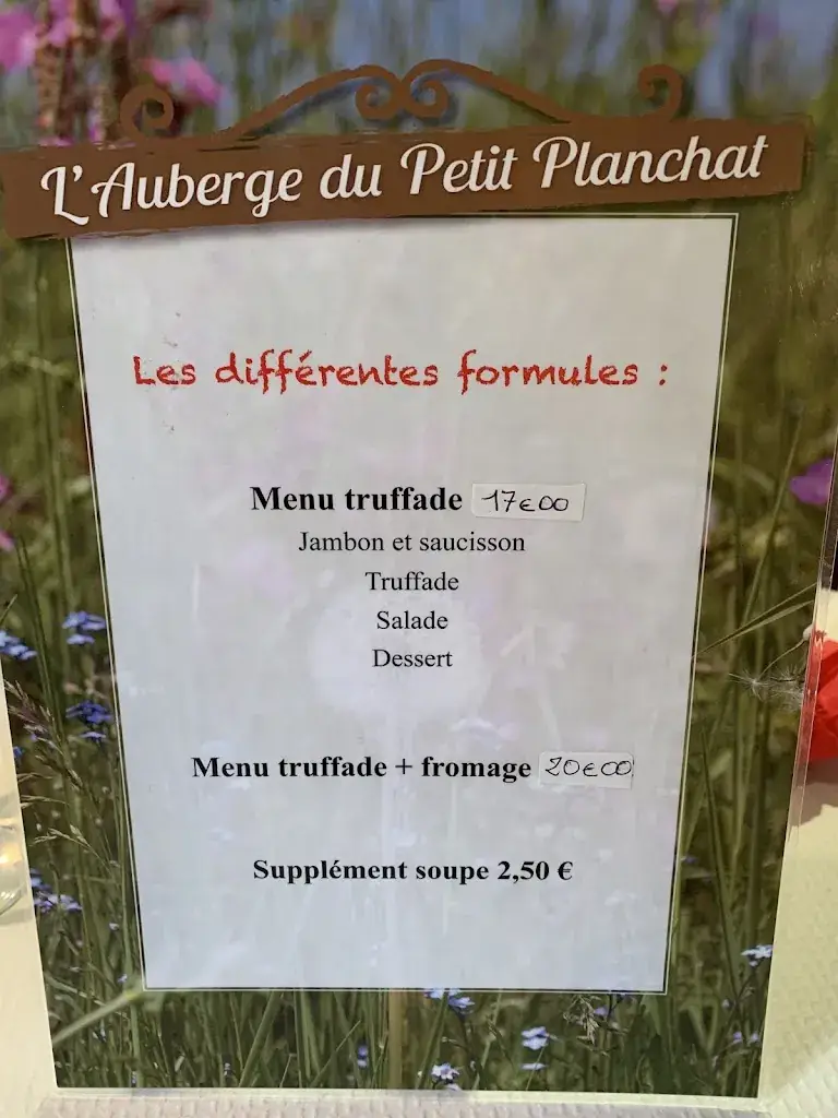Menu_Auberge du Petit Planchat_Saint-Sauves-d'Auvergne_image_2