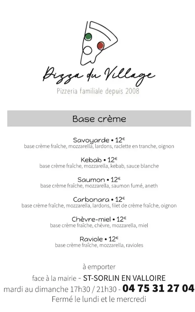 Menü_Pizza Du Village_Saint-Sorlin-en-Valloire_Bild_2