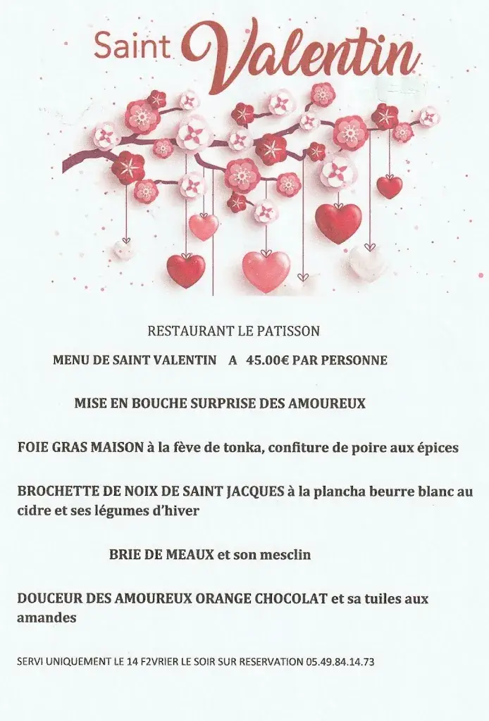 Menu_restaurant le Pâtisson 86310 Saint Savin sur Gartempe_Saint-Savin_immagine_2