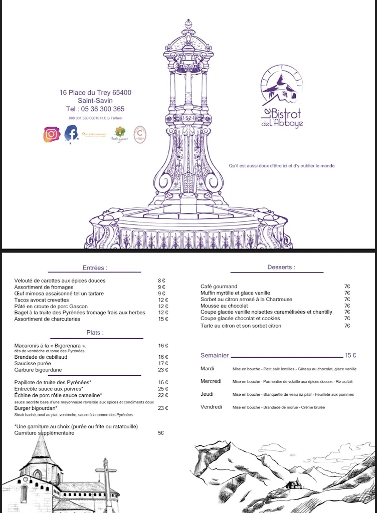 Menu_Le Bistrot de l'Abbaye_Saint-Savin_image_4