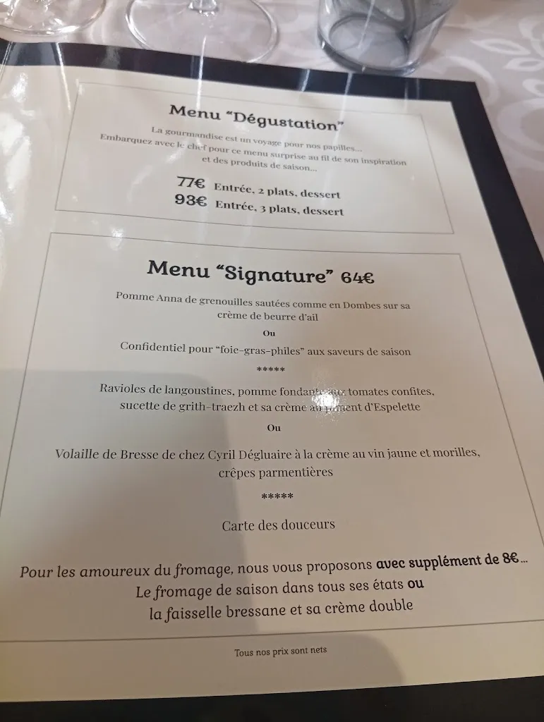 Menu_La Table Bagésienne_Bâgé-le-Châtel_image_1