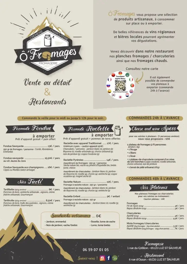 Menu_O'Fromages | Restaurant | Luz Saint Sauveur_Luz-Saint-Sauveur_image_4