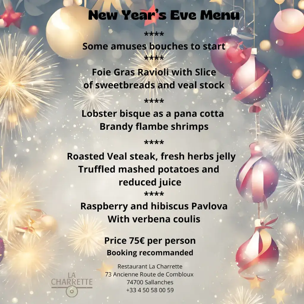 Menü_Restaurant La Charrette_Sallanches_Bild_1