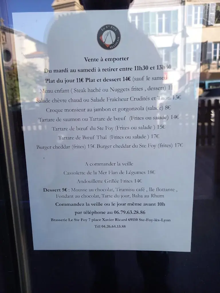 Menu_Brasserie le Ste Foy_Sainte-Foy-lès-Lyon_image_1