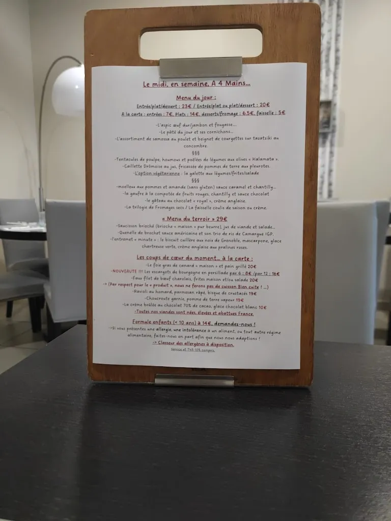 Menu_Restaurant A 4 Mains_Salaise-sur-Sanne_image_4
