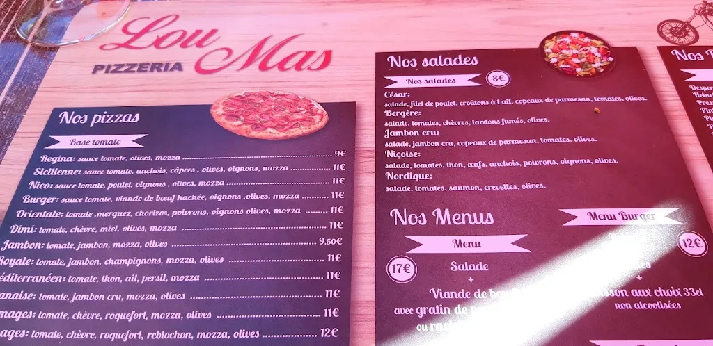 Menü_Restaurant Pizzeria Lou Mas_Savasse_Bild_4