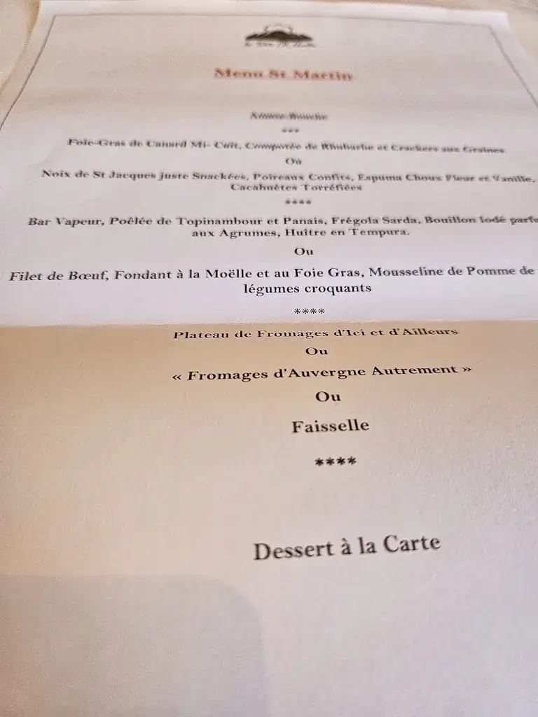 Menu_La Table St Martin_Sauxillanges_immagine_1