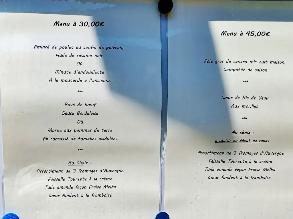 Menu_Restaurant Café Tabac FDJ Julien Chaput_Sauxillanges_image_1