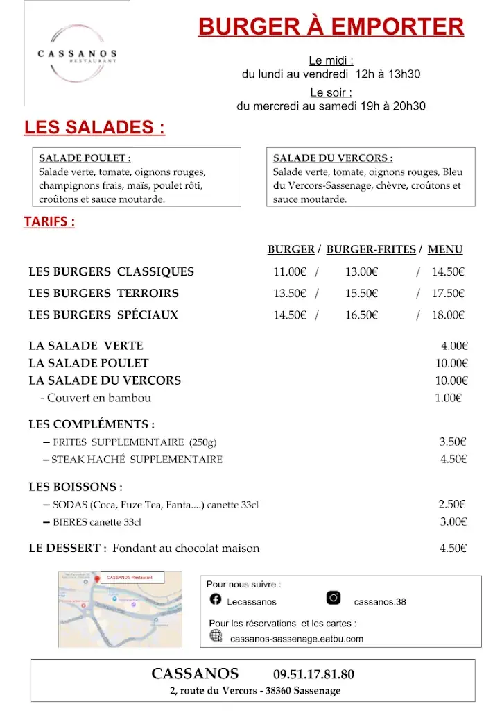 Menu_CASSANOS - RESTAURANT Sassenage_Sassenage_image_3