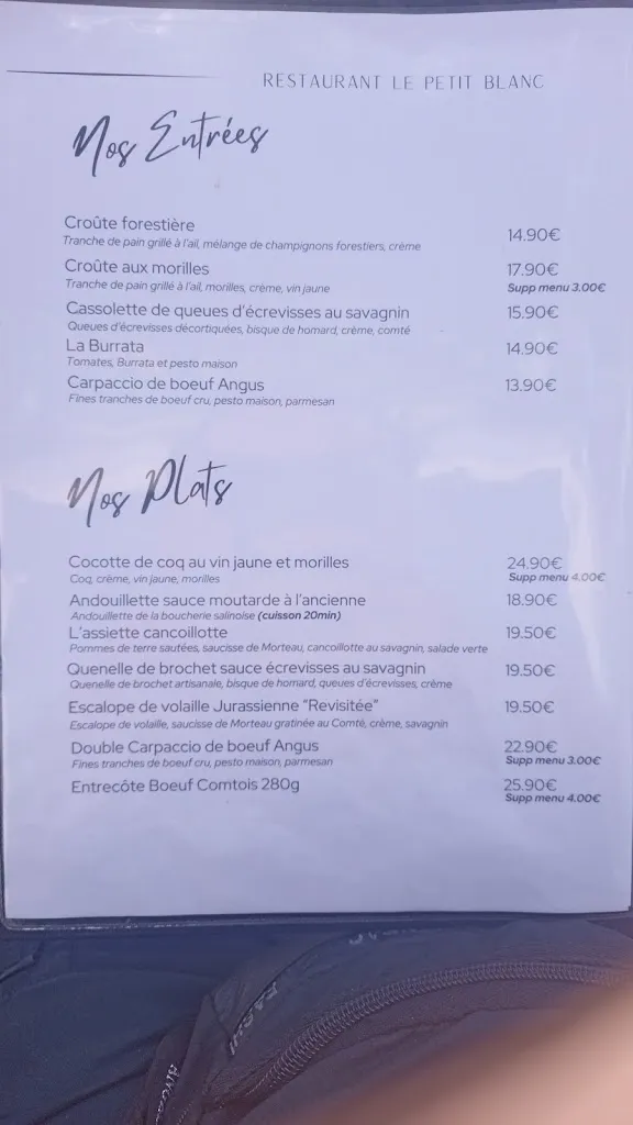 Le Petit Blanc restaurant in Salins-les-Bains