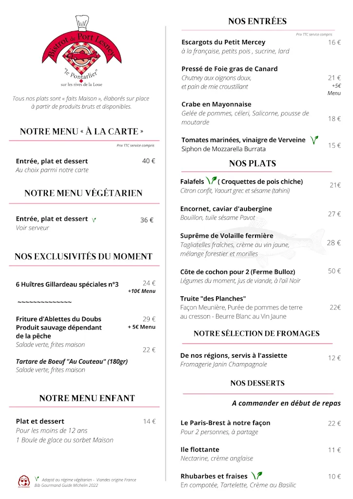Menu_Le Bistrot de Port Lesney_Port-Lesney_image_1