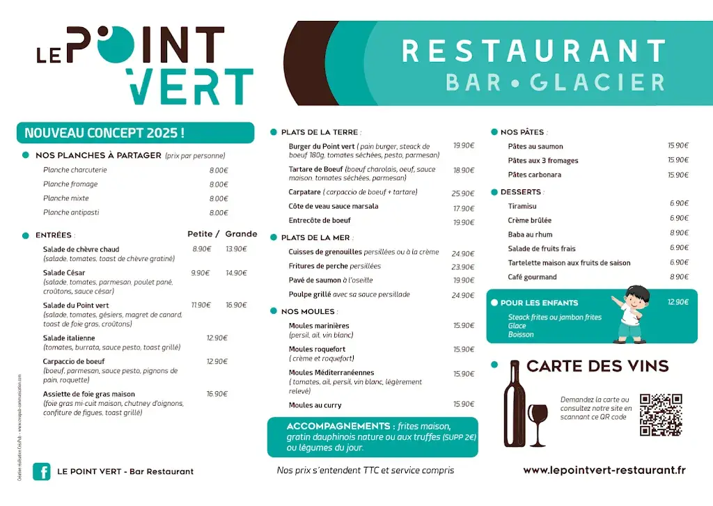 Menu_Le POINT VERT - Bar / Restaurant / Plage_Serrières-de-Briord_image_1