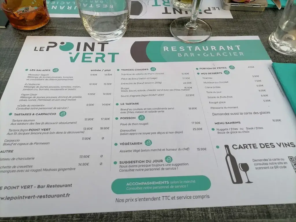 Menu_Le POINT VERT - Bar / Restaurant / Plage_Serrières-de-Briord_image_2