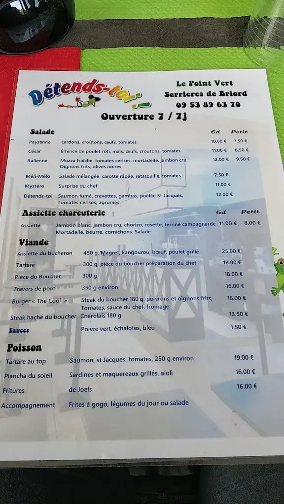 Menu_Le POINT VERT - Bar / Restaurant / Plage_Serrières-de-Briord_image_3