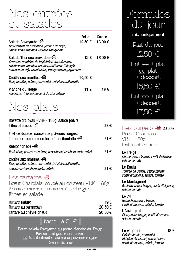 Menu_Le Bistrot du Treige_Seynod_image_1