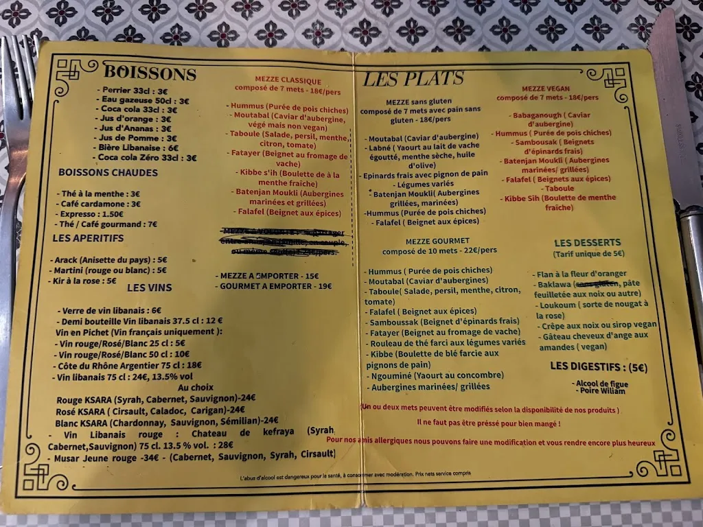 Menu_Le Plateau de Mezzé_Vienne_image_1