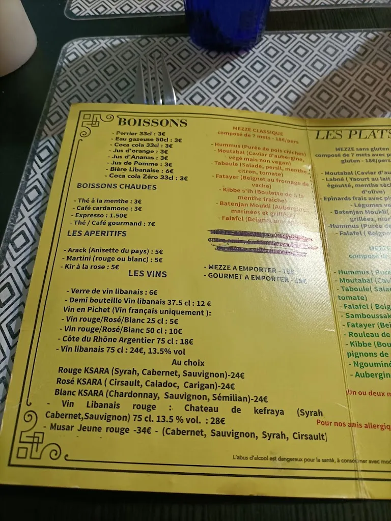 Menu_Le Plateau de Mezzé_Vienne_image_3