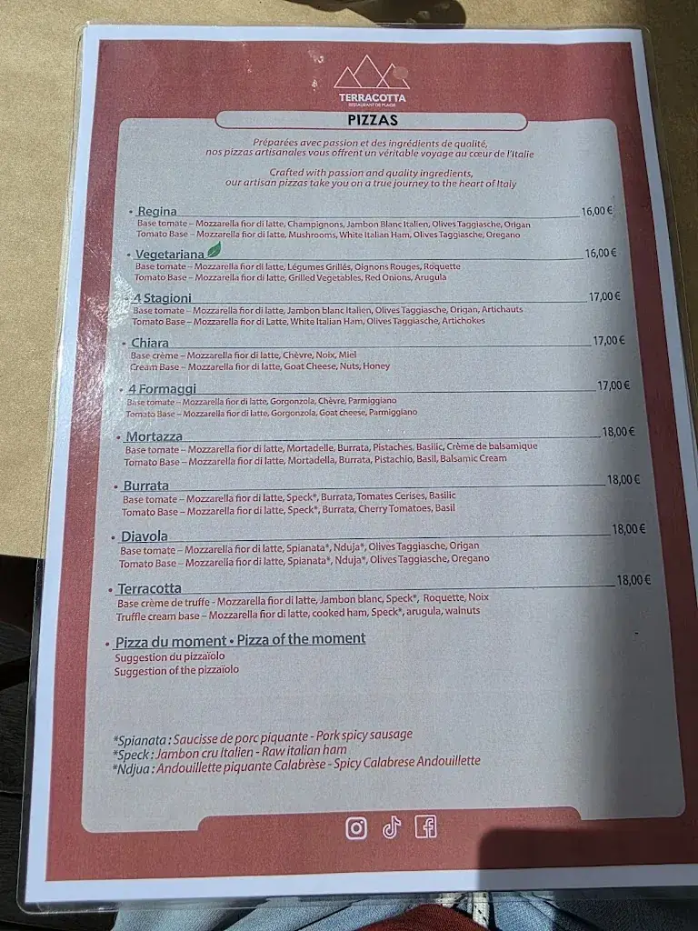 Menu_Terracotta | Restaurant de plage | Sevrier_Sevrier_image_1