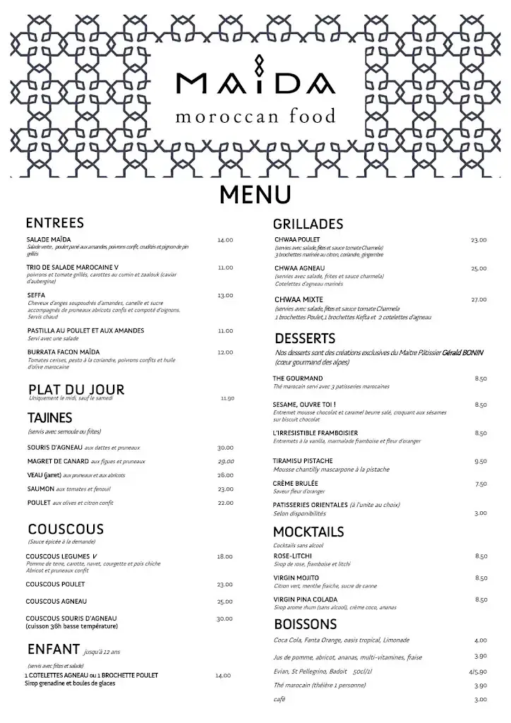 Menu_MAÏDA - Restaurant Annemasse_Annemasse_image_1
