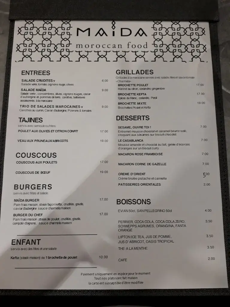 Menu_MAÏDA - Restaurant Annemasse_Annemasse_image_2