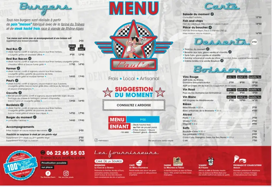 Menu_The Red Bus Diner PAUL’S_Seyssins_image_1