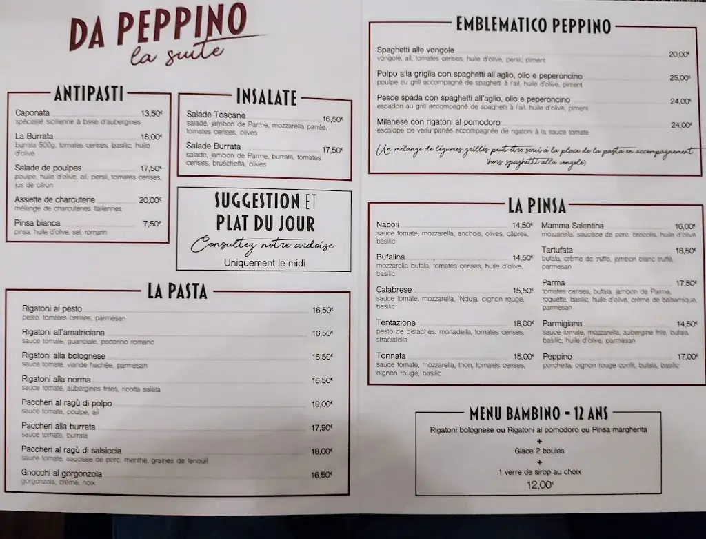 Menu_Ristorante Da Peppino La Suite_Seyssinet-Pariset_image_2