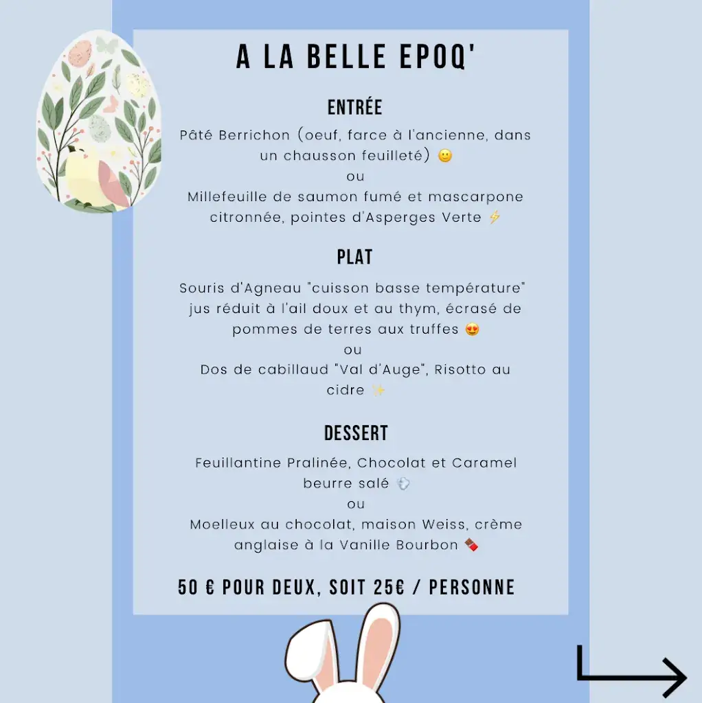 Menu_A la belle epoq' - Restaurant - Cuisine comme à la Maison_Tassin-la-Demi-Lune_image_2