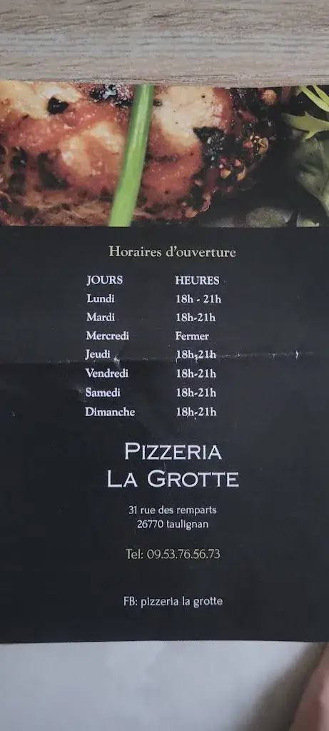 Menu_Pizzeria la grotte_Taulignan_image_3