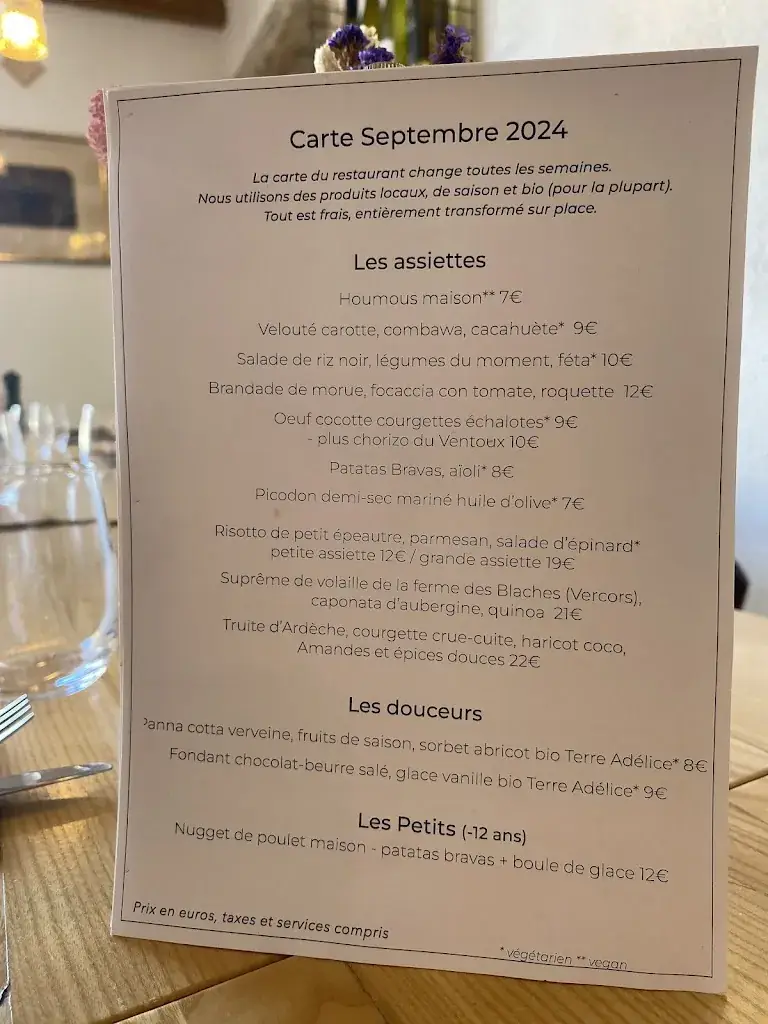 Menu_Le Pied de la Lettre, restaurant et maison d'hôtes_Grignan_image_3