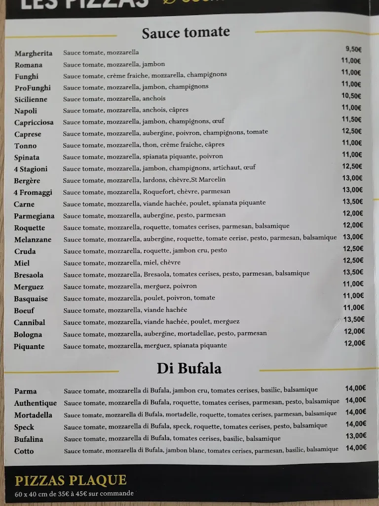 Menü_Il Gusto Dell'Italia , vice champion du monde pizza 2024_Seyssinet-Pariset_Bild_2