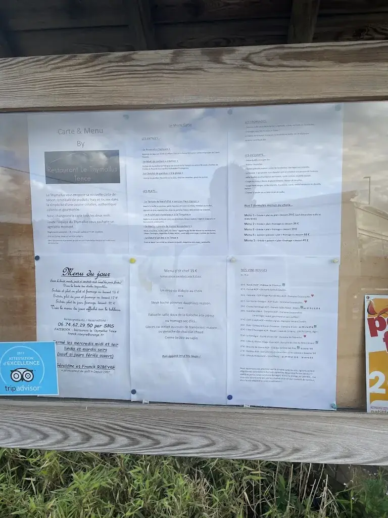 Menu_Restaurant Le Thymallus TENCE_Tence_image_3