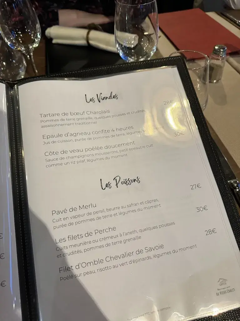 Menü_Restaurant Thyez - Au Vieux Chalet_Thyez_Bild_1