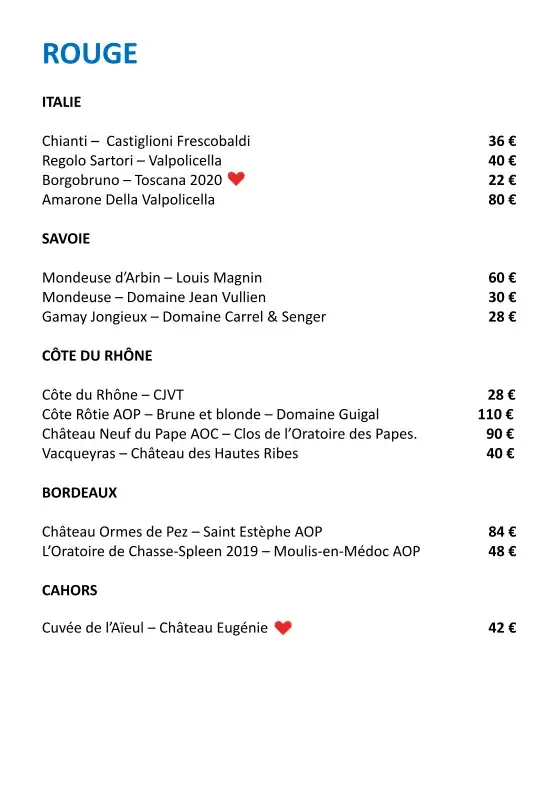 Menü_L'Ours Bleu Restaurant_Samoëns_Bild_4