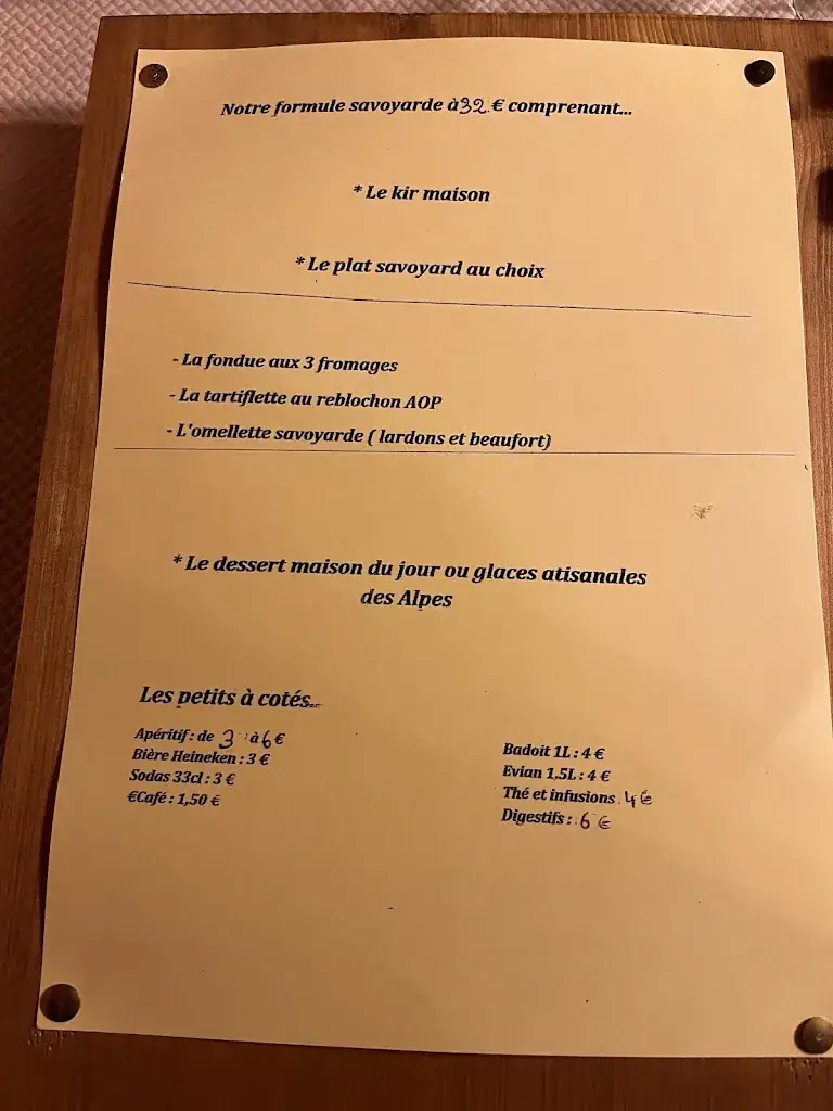 Menu_Restaurant ferme accueil savoyard_Samoëns_image_1